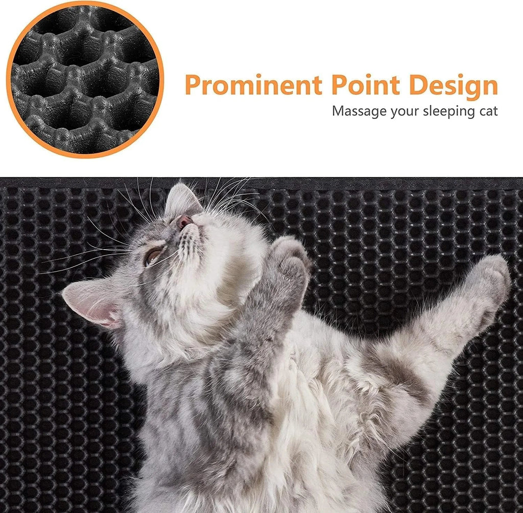 Cat Litter Trapping Mat | Anti-Scatter Honeycomb Design | Easy Clean