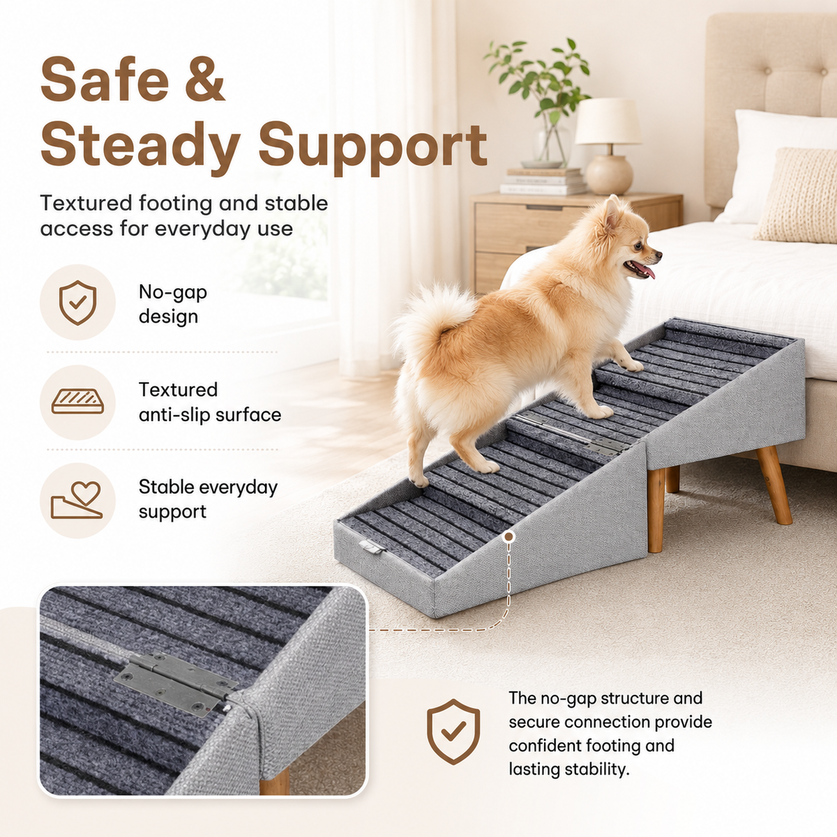 Foldable Pet Steps for Sofa & Bed – Comfortable Climbing Helper