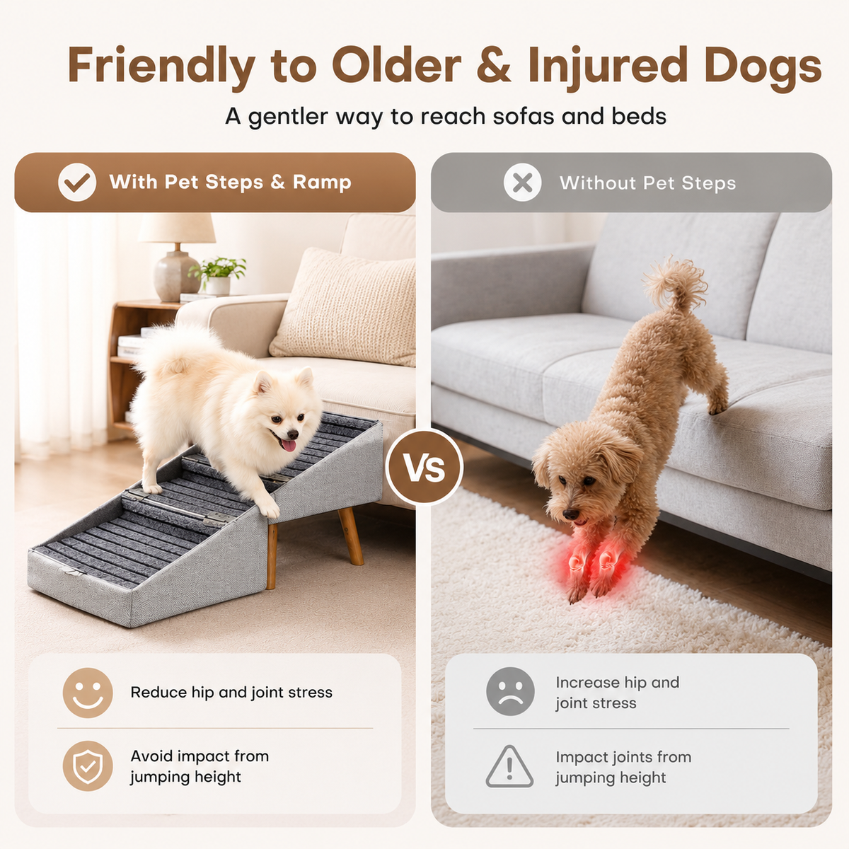 Foldable Pet Steps for Sofa & Bed – Comfortable Climbing Helper