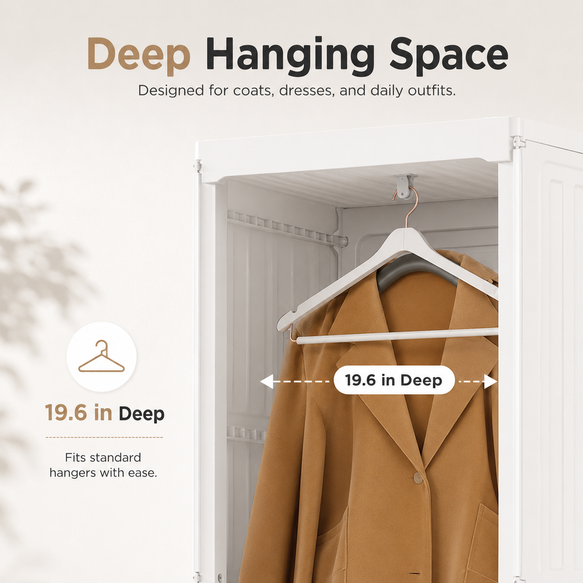 Portable Transparent Wardrobe Organizer with Magnetic Doors