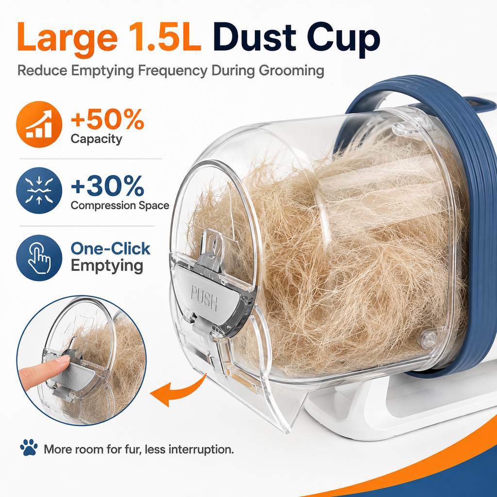 Pet Grooming Vacuum Kit for Dogs & Cats