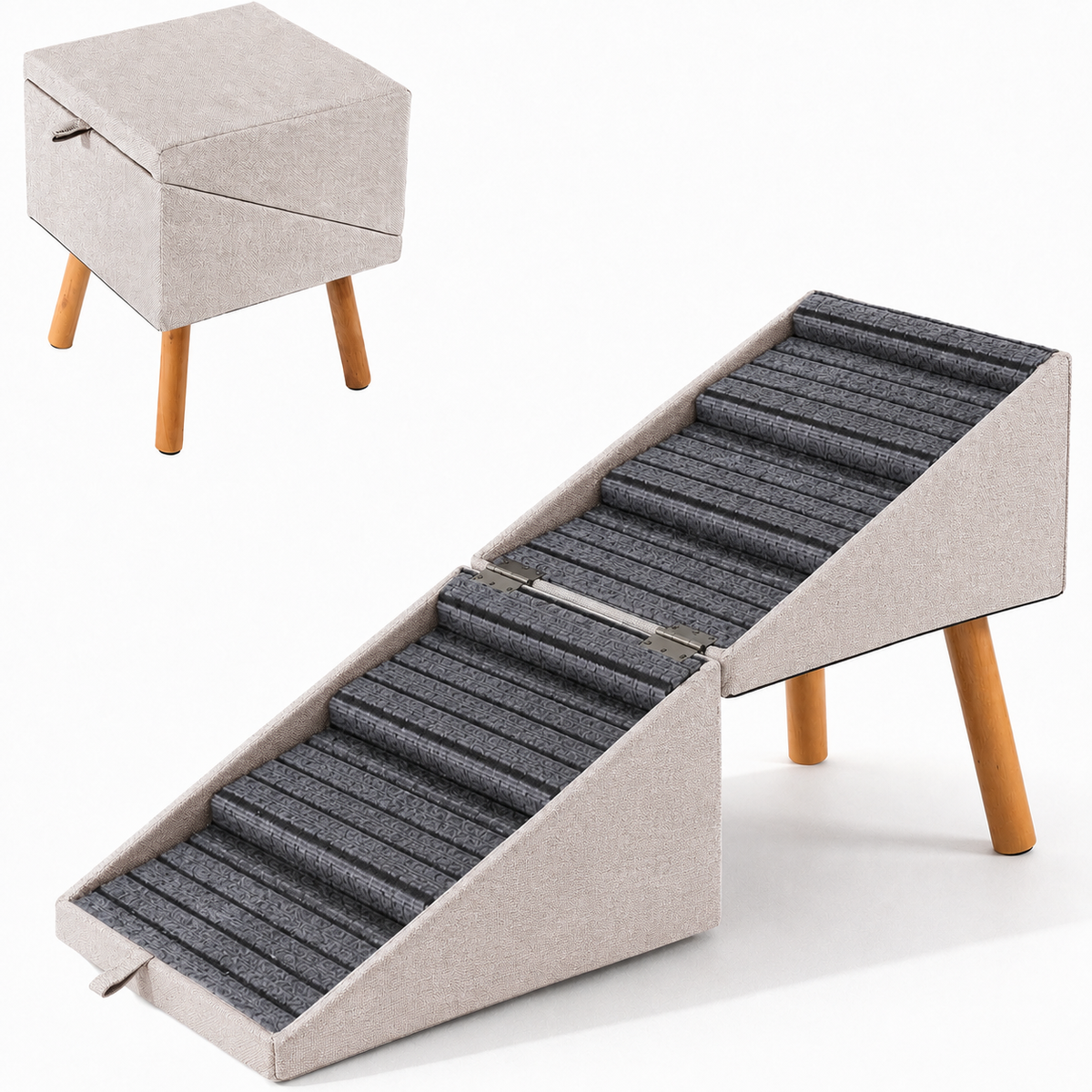 Foldable Pet Steps for Sofa & Bed – Comfortable Climbing Helper