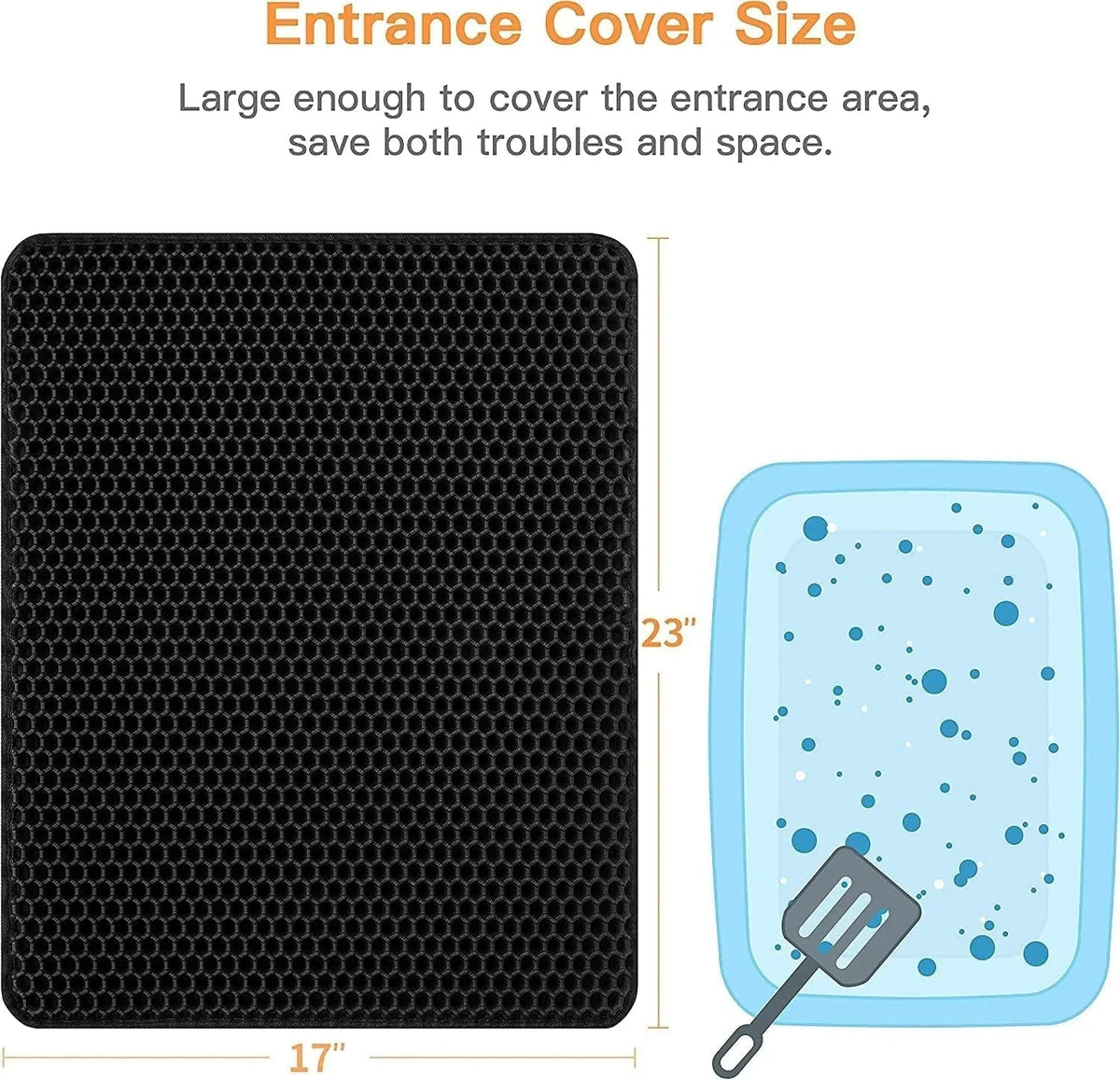 Cat Litter Trapping Mat | Anti-Scatter Honeycomb Design | Easy Clean