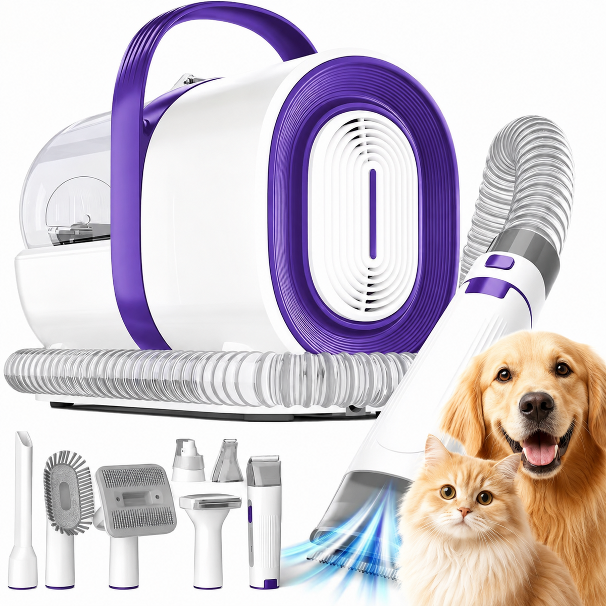Pet Grooming Vacuum Kit for Dogs & Cats