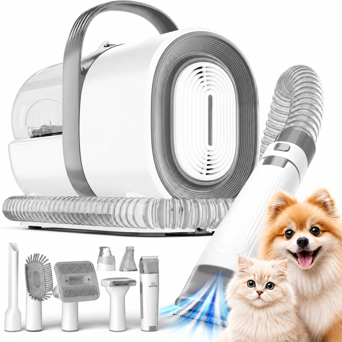 Pet Grooming Vacuum Kit for Dogs & Cats