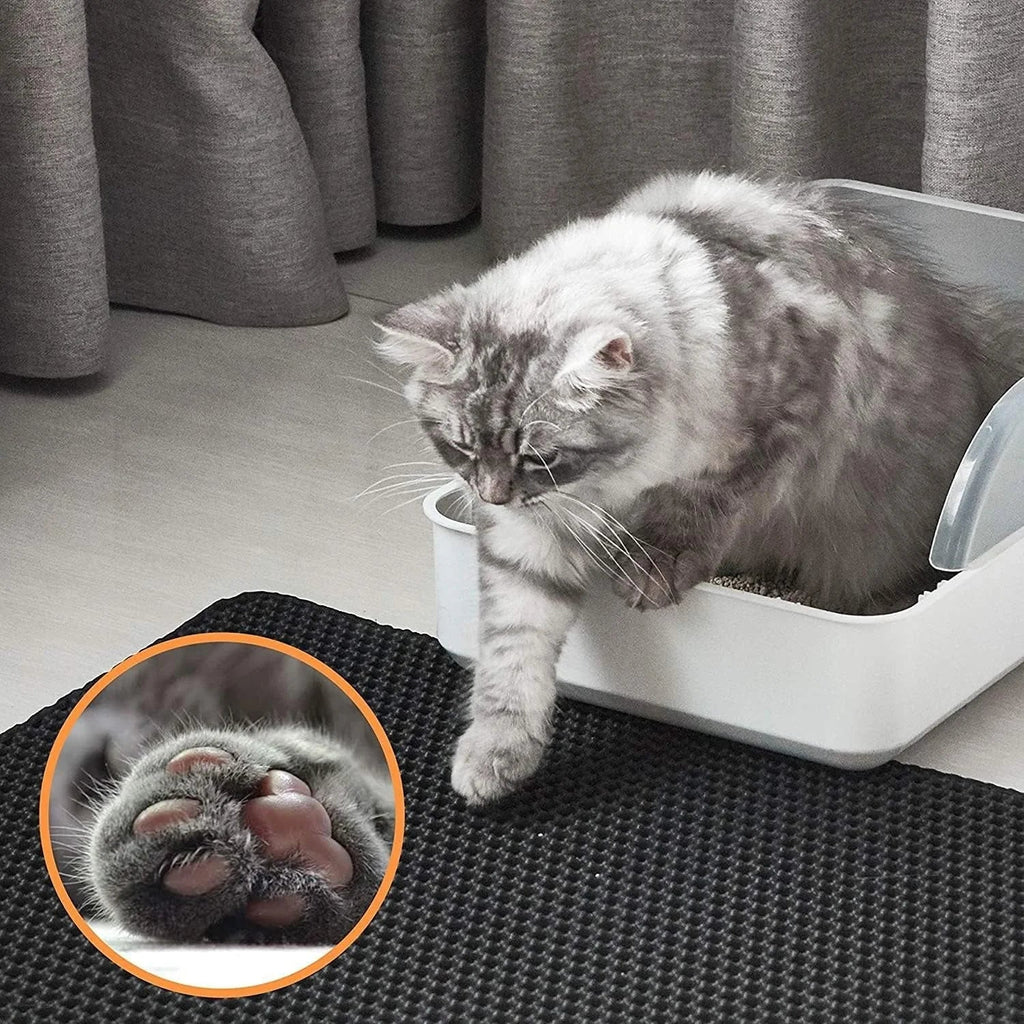 Cat Litter Trapping Mat | Anti-Scatter Honeycomb Design | Easy Clean