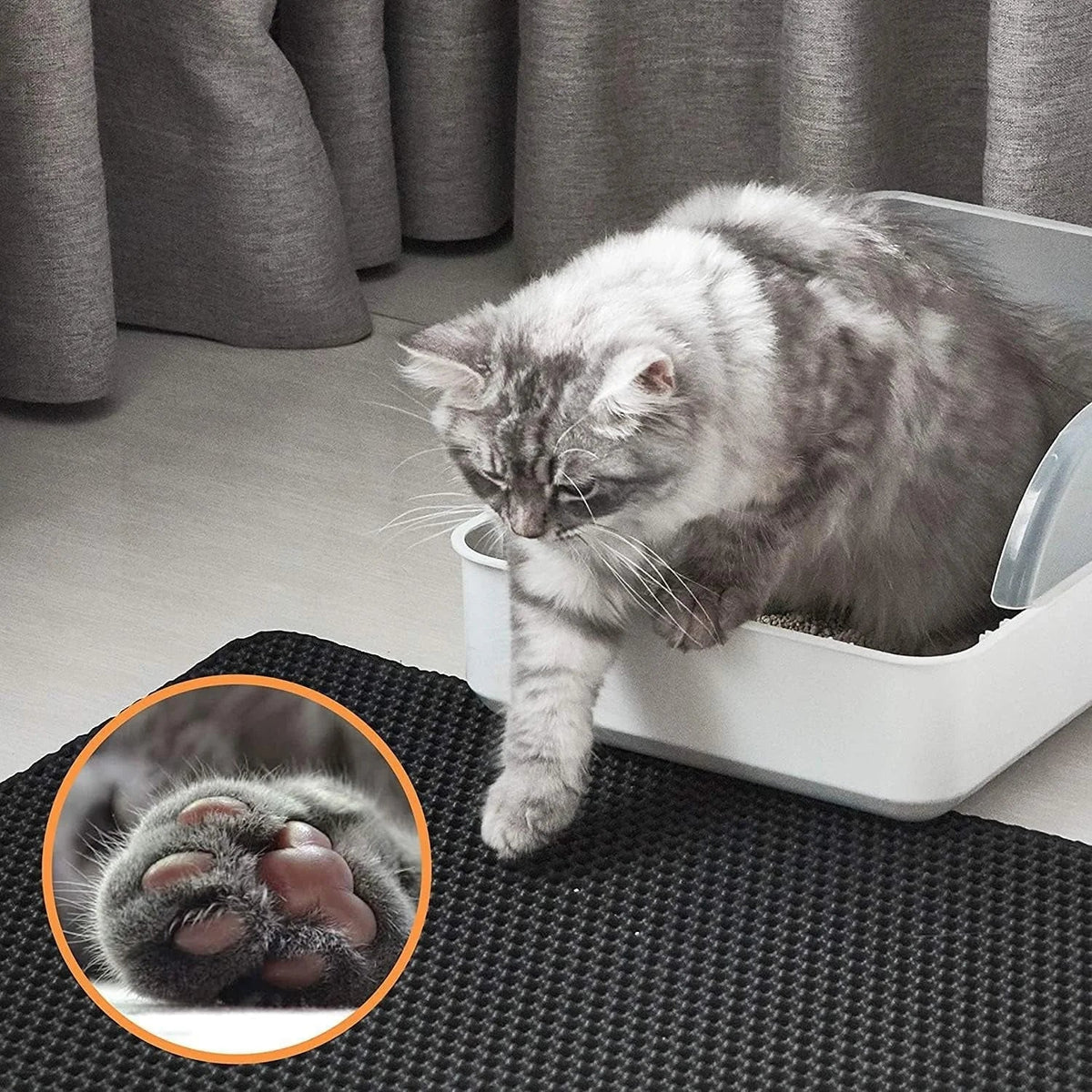 Cat Litter Trapping Mat | Anti-Scatter Honeycomb Design | Easy Clean